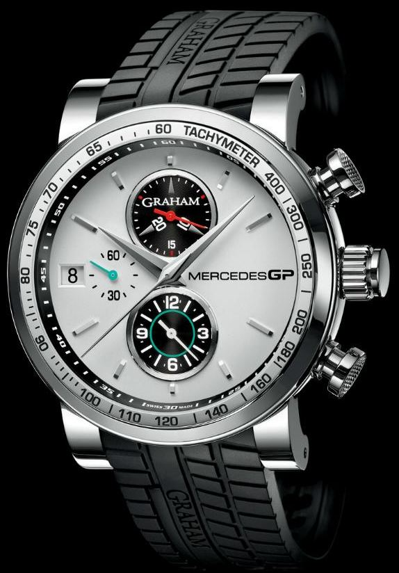 格雷厄姆手表是梅赛德斯GP银色多功能计时腕表